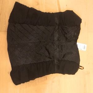 - New black medium strapless top clubbing shiny